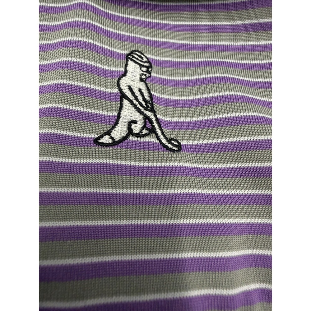Ping Performance Striped Purple/Gray Short Sleeved Golf Polo Shirt Men's Large - Picture 9 of 9
